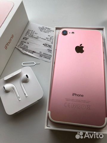 iPhone 7 128гб б/у в идеальном состоянии (розовый)
