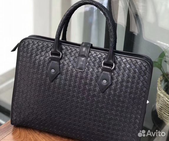 Портфель мужской из плетёной кожи телёнка Портфель мужской из плетёной кожи телёнка