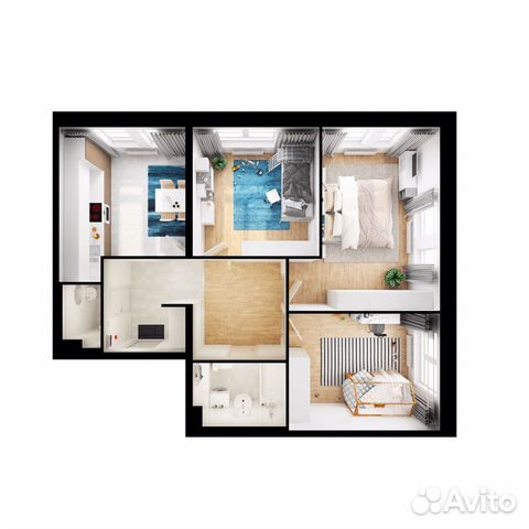 3-к квартира, 73.6 м², 16/17 эт.