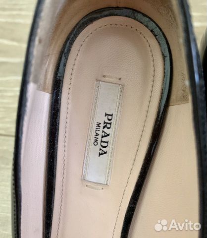 Prada Туфли оригинал р.38-38,5, чёрный лак