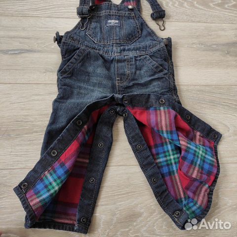 Комбинезон флисовый на 12 месяцев и джинсовый
