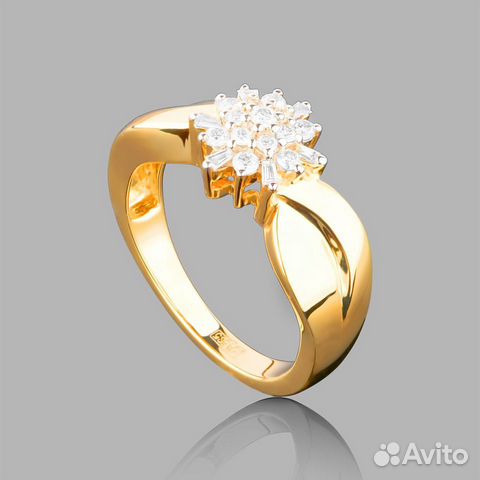 Золотое кольцо с бриллиантами 0.5Ct
