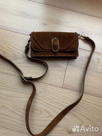 Сумка из замши massimo dutti