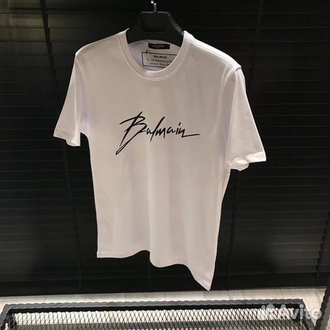 Футболка Balmain 2020 бел/черн р.L Футболка Balmain 2020 бел/черн р.L