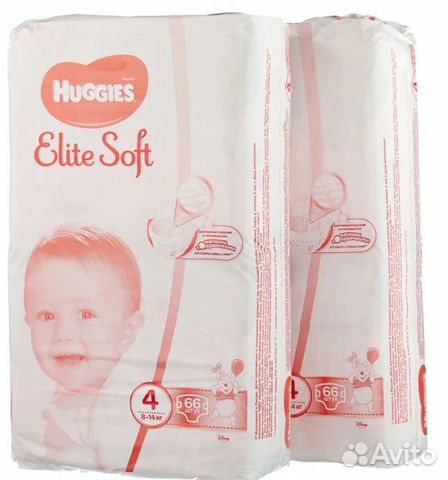 Huggies Подгузники Elite Soft 8-14 кг №4 66шт