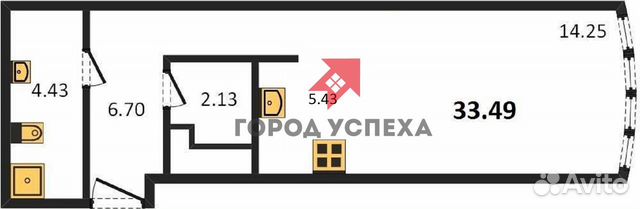 Студия, 33.5 м², 4/20 эт.