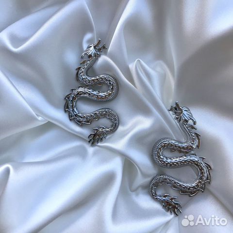 Серьги Дракон серебрянные Серьги Дракон серебрянные