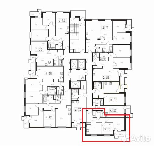 2-к квартира, 44.8 м², 20/25 эт. 2-к квартира, 44.8 м², 20/25 эт.