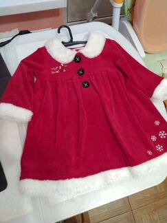 Новогодний костюм Санты для девочки 1-2 года