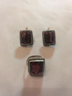 Серебряный набор с аметистом