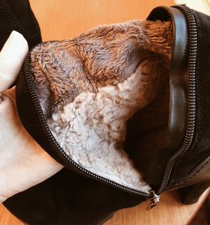 Замшевые зимние сапоги 37