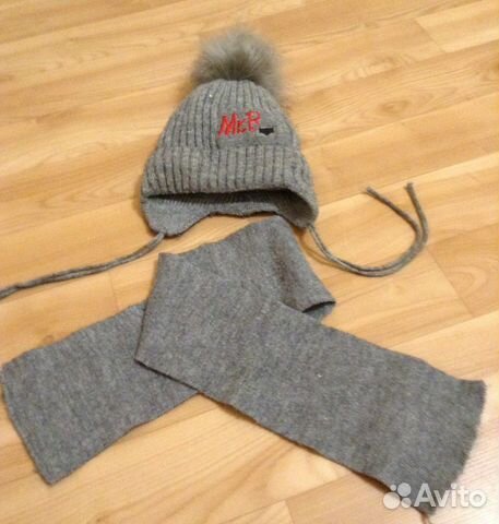 Шапка+шарф зима\осень 2-3 года