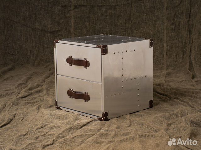 Прикроватная тумба Square Aviator Aluminum Finish
