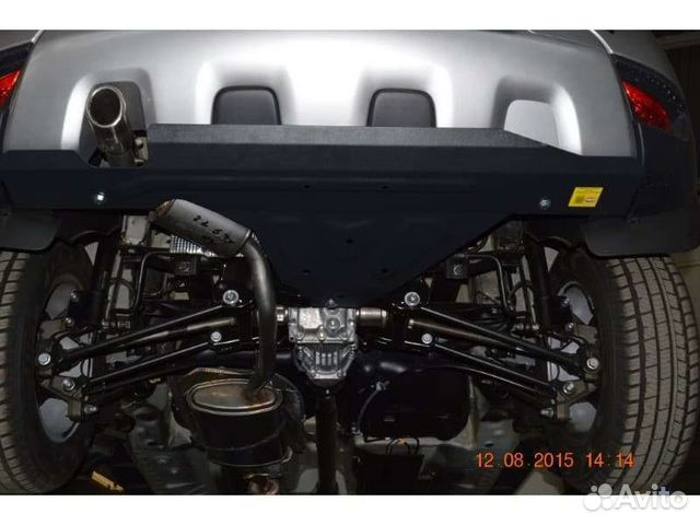 Защита переднего бампера, картера двигателя и КПП алюминий 4 мм для RENAULT DUST