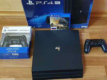 Sony PS4 PRO, 2 джойстика, коробка