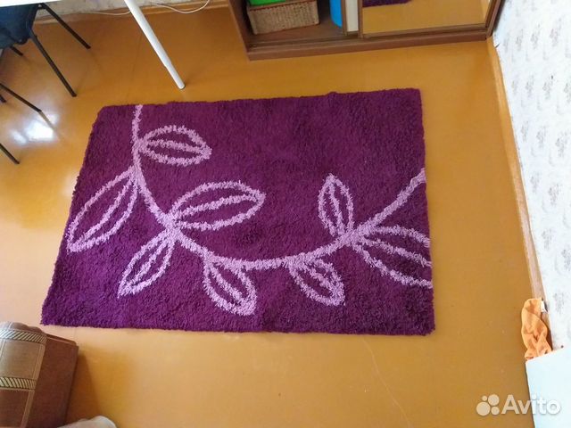 Ковер плюшевый пушистый напольный 132 x 193