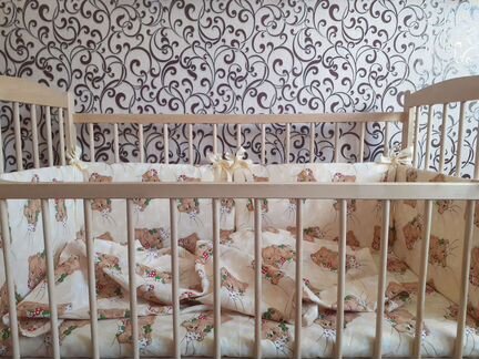 Новое детское постельное белье + борттики