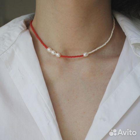 Чокер из бисера и жемчугом
