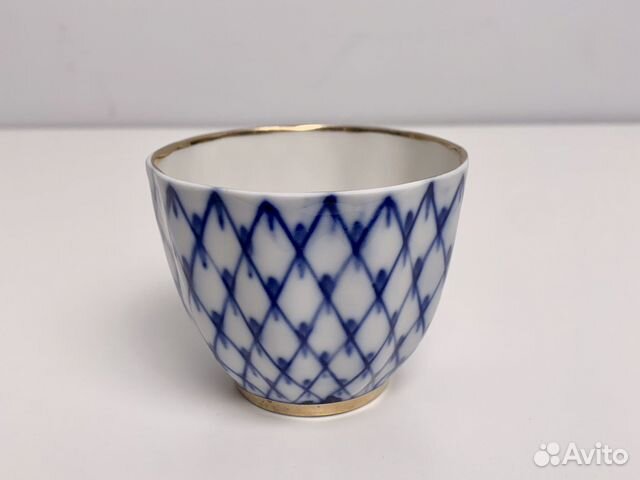 Кофейная чашка без ручки лфз кобальтовая сетка