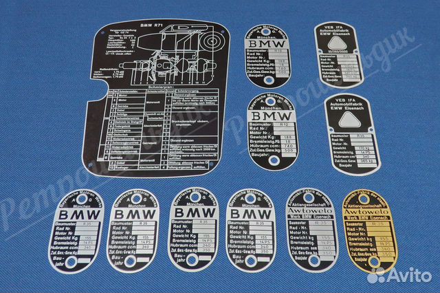 Шильдики для мотоциклов BMW, EMW