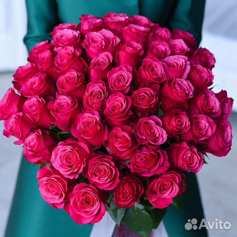 Букет 51 роза сорта Shangri La, 60 см