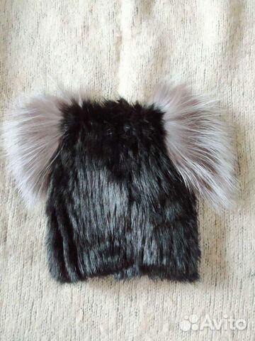 Шапка из вязанной норки