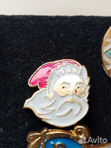 Значок советский Дед Мороз 1966 г редкий лмд