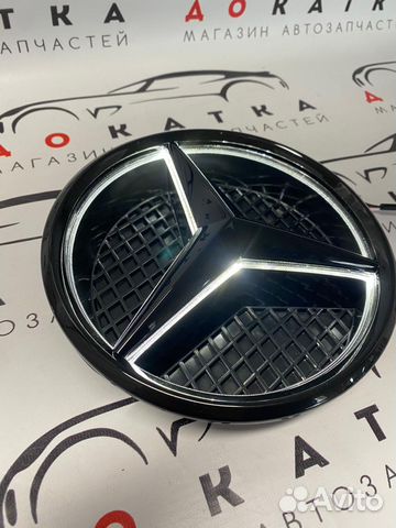 Значок в решетку Mercedes Стандарт Черный Глянцевы