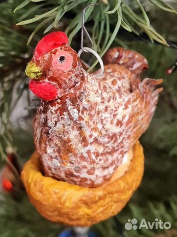 Елочная игрушка из ваты 