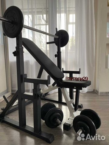 Набор Стойки, скамья, штанга, гантели