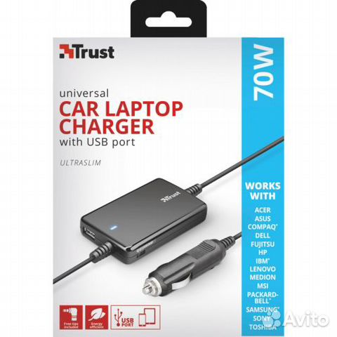 Блок питания универсальный trust ultraslim 70W