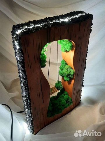 Лампа настольная массив кедра