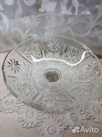 Ваза для фруктов на ножке стекло СССР