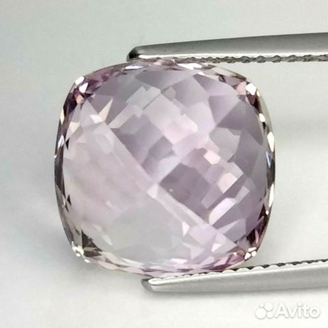 Кунцит натуральный 9,56Ct 12х12мм VVS Cushion