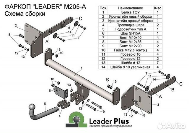 Фаркоп на Mercedes GLS (x166) (Leader +)
