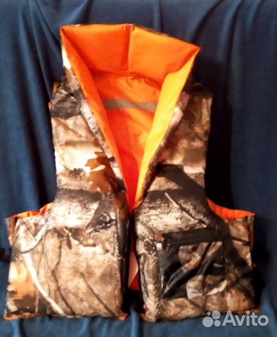 Жилет спас 52-64р,двухсторонний оранж/ км до 120кг