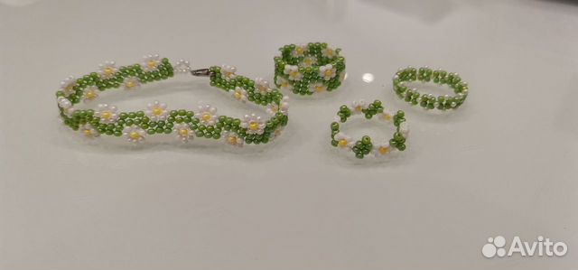 Браслет и кольцо из бисера