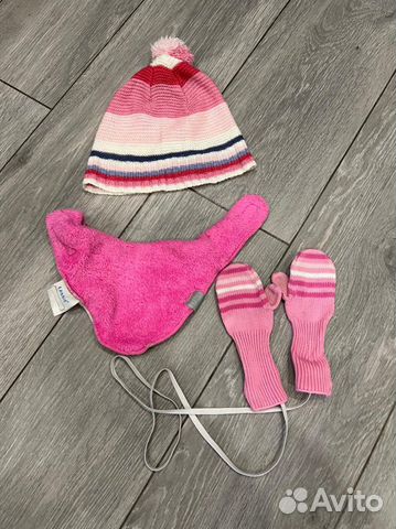 Комплект шапка перчатки манишка Benetton lassie