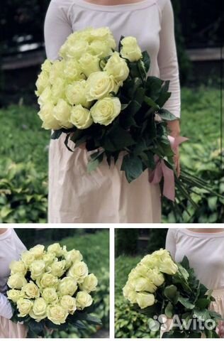 Цветы 25 роз 70 см