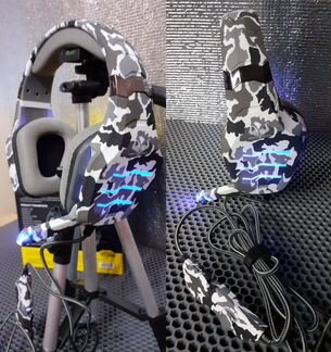 Игровые наушники с Микрофоном Полицейский камуфляж