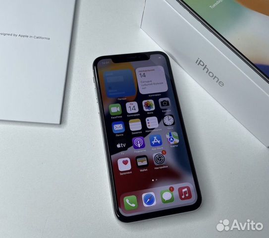 iPhone X -64 gb silver. Полный комплект