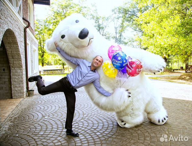 Белый медведь и Мишка Тедди поздравление