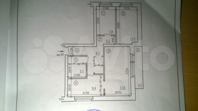 3-к. квартира, 63,4 м², 5/5 эт.