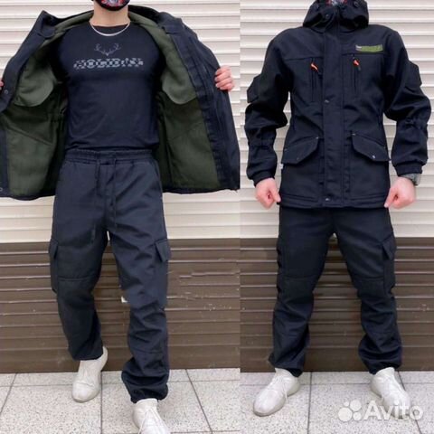 Чёрная горка Рип-стоп на флисе осень/весна 42-60