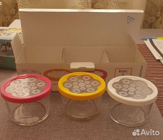 Набор стеклянных емкостей для кухни. Объем 200 гр