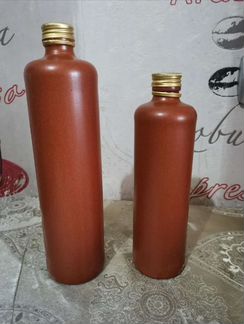 Бутылки керамические - глиняные с винтовыми пробка