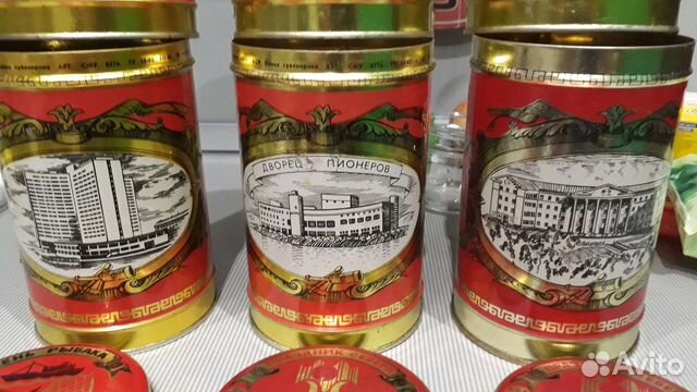 5 банок жестяных для круп