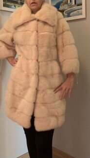 Шуба норковая пудра