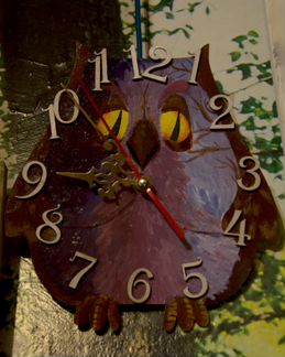 Часы ручной работы. Сова и Море медуз