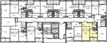 1-к квартира, 37.7 м², 5/25 эт.